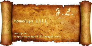 Homolya Lili névjegykártya